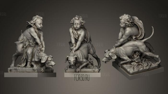 boy with dog stl model for CNC
